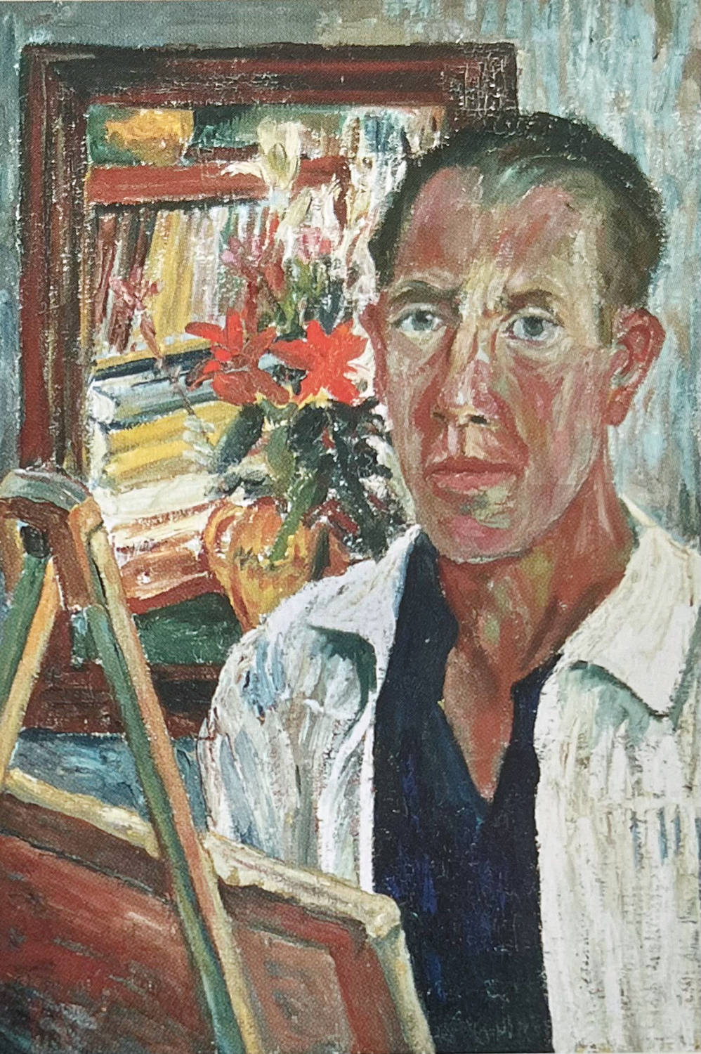 Rudolf Behrend, Selbstporträt an der Staffelei, um 1935, Öl